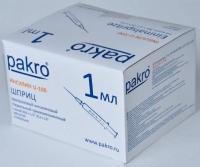 1 мл трехкомпонентный шприц Pakro инсулиновый U100 , с иглой 0,3х13, 100 шт купить в Нальчике