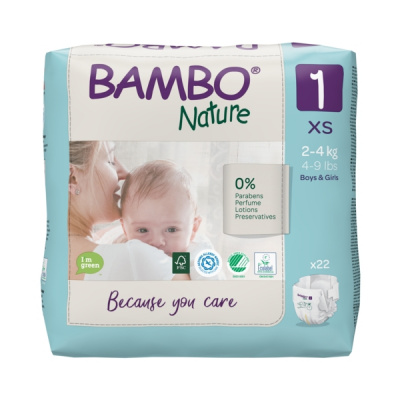 Эко-подгузники Bambo Nature 1 (2-4 кг), 22 шт купить оптом в Нальчике