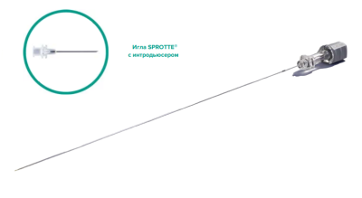 Спинальная игла Sprotte 22G x 6" (150мм) с интродьюсером — 10шт/уп купить оптом в Нальчике
