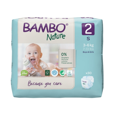Эко-подгузники Bambo Nature 2 (3-6 кг), 30 шт купить оптом в Нальчике